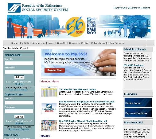 Online Inquiry at the Social Security System Philippines Website for Members